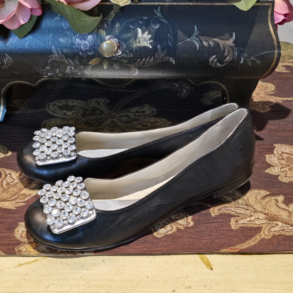 Kate Spade Black Flats with Crystal Embellishment - Picture 4 of 8